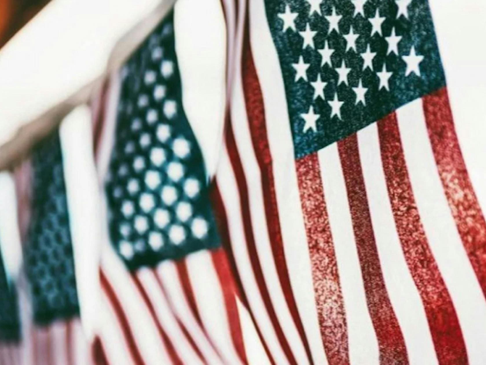 Group of American Flags