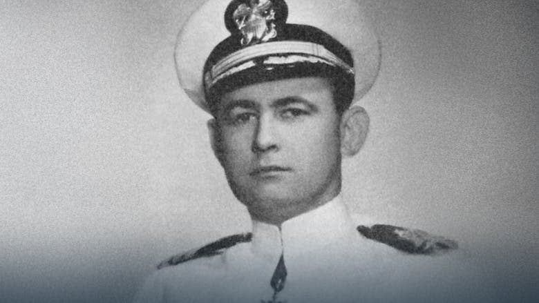 Rear Admiral Bruce McCandless wearing the Medal of Honor