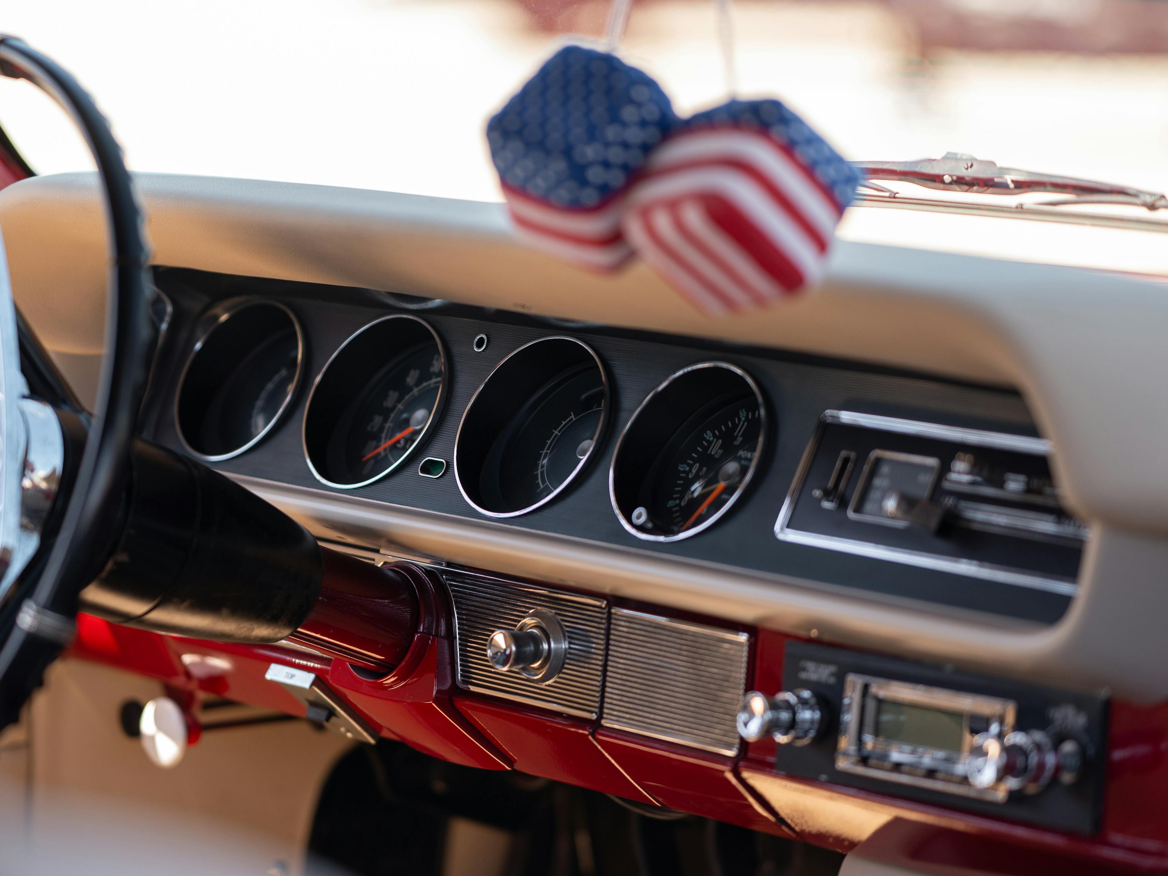 The restored dash of the 1964 Pontiac LeMans