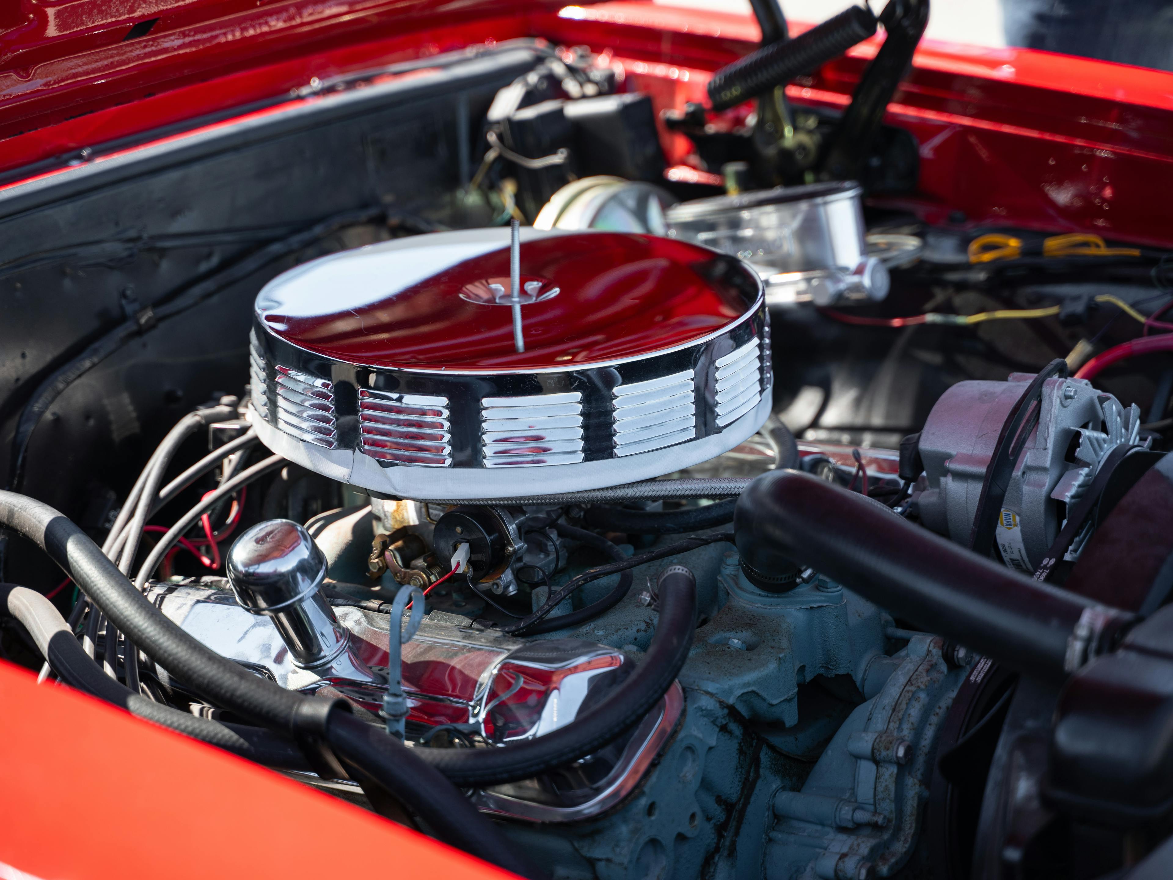 Close-up of of the 1964 Pontiac LeMans engine